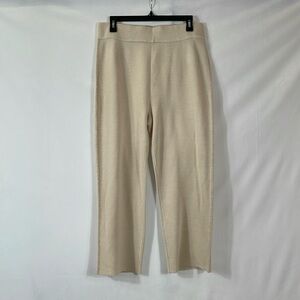 George Rech Paris Sweater Knit Pants Size M 29 Cream With Hold Down Side EUC